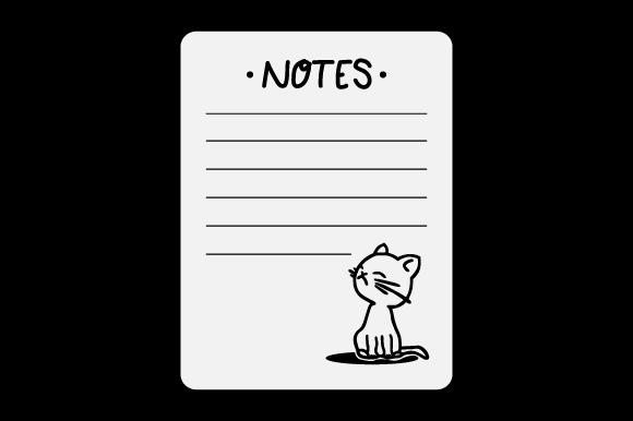 Blank Notes Paper with Silhouette Cat