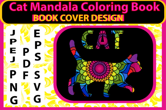 Cat Coloring Book Cover Design for Adult