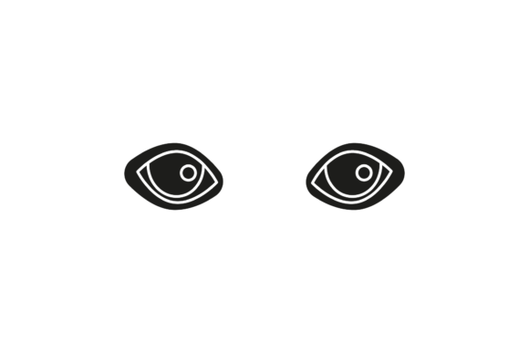 Cat Eye Cute Graphic White Lines