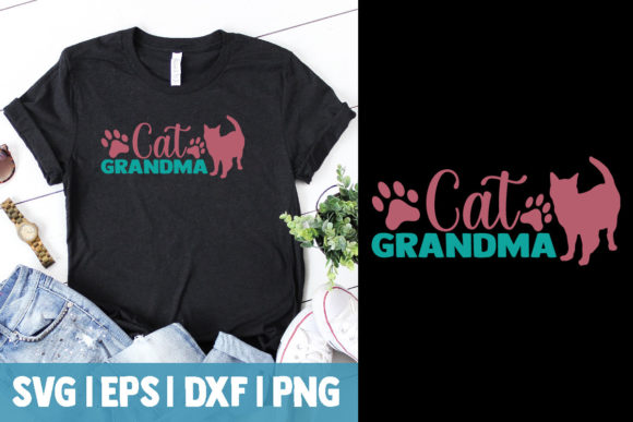 Cat Grandma T Shirt Design 12