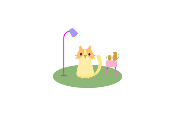 Cat Icon Cute Drinks and Lights