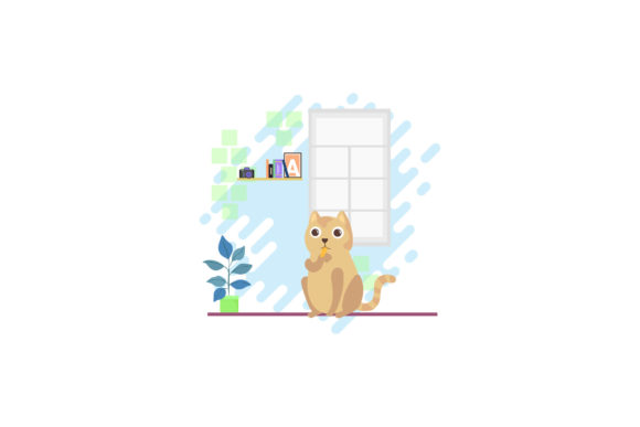 Cat Icon Cute Shocked Yellow