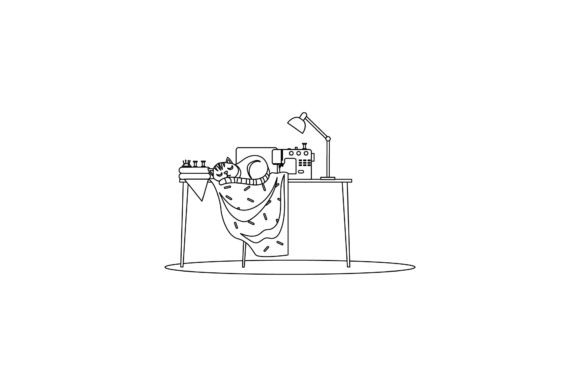Cat Icon Cute Sleep Coloring Page