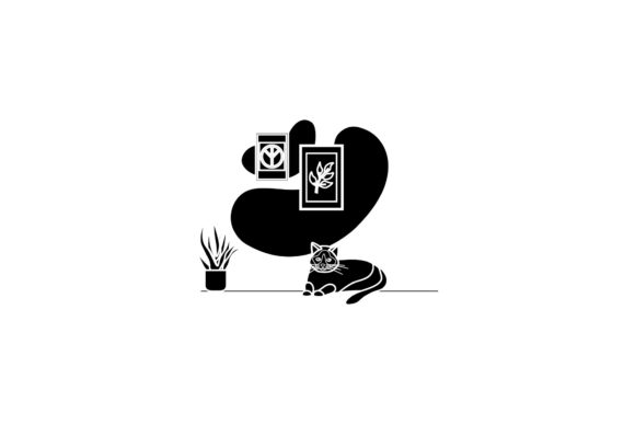 Cat Icon Cute Spoiled Black Filled