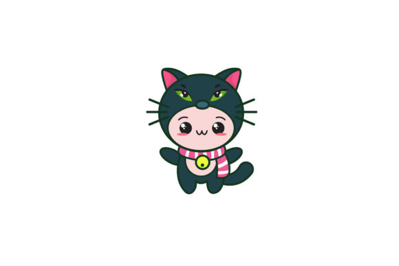 Cat Kawaii Character Nice Vector