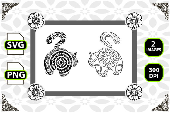Cat Mandala Coloring Pages 23-24