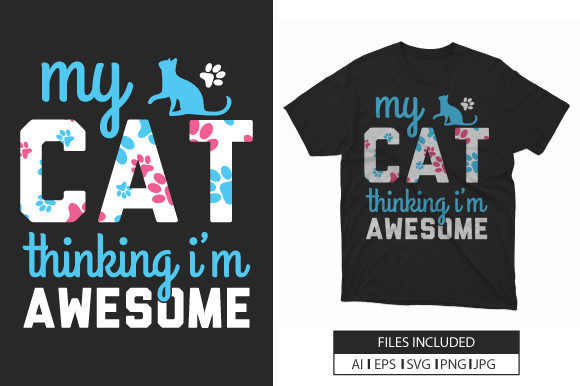 Cat Pet Vector Typography T-shirt
