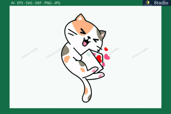 Cat Received a Heart Envelope