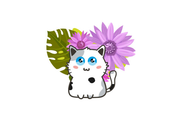 Cat with Garland Background
