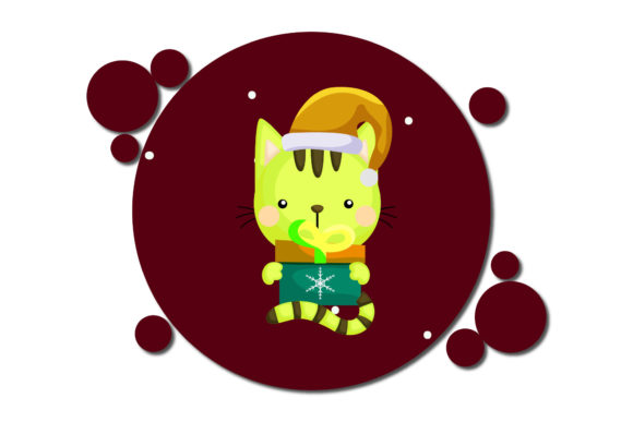 Cat Xmas Icon Graphic Design