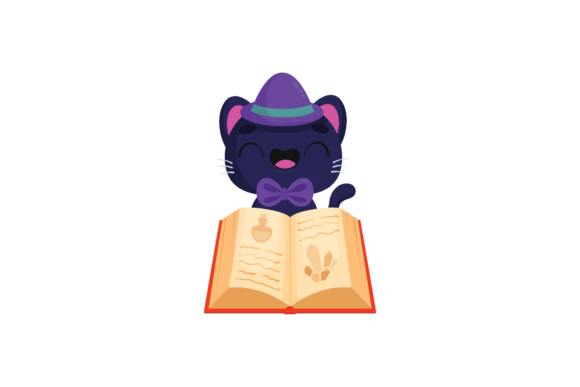 Halloween Cat Hat Book Magic
