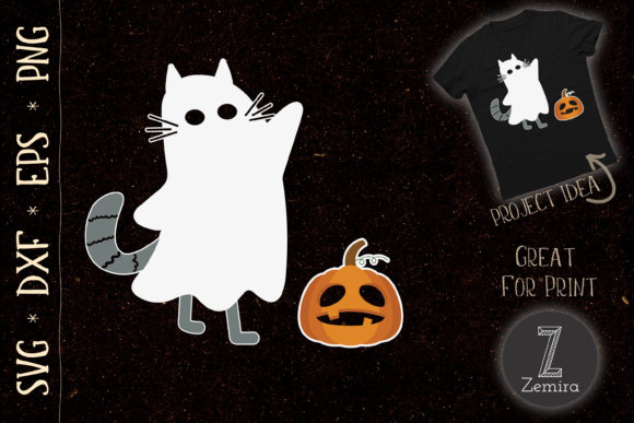Hocus Pocus Ghost Cat Pumpkin Halloween
