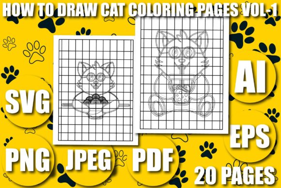 How to Draw Cat KDP Coloring Pages Vol-1