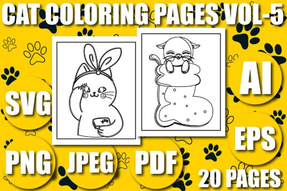 KDP CAT COLORING PAGES VOL-5