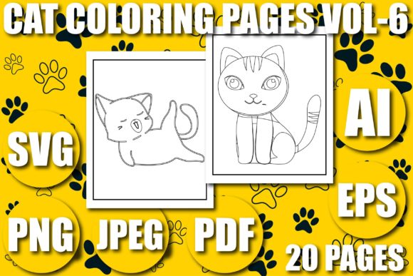 KDP CAT COLORING PAGES VOL-6