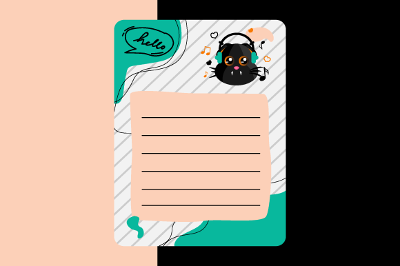 Notes Paper with Cute Head Animal Cat