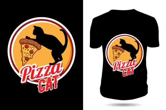 Pizza Cat Tshirt Design
