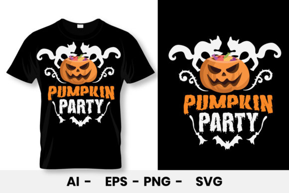Pumpkin Cat Party Halloween T-shirt