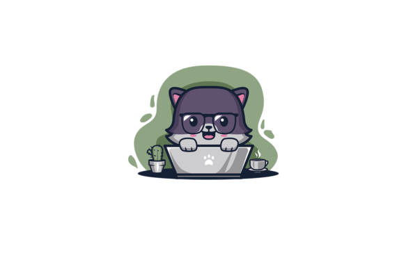The Cat in Glasses at the Workplace